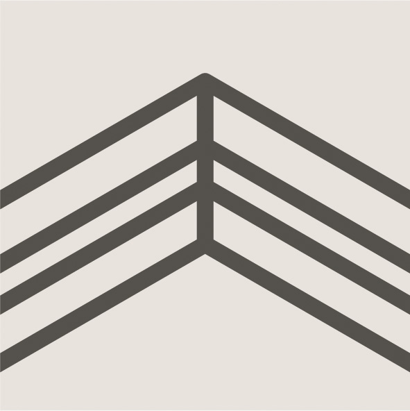 Ícone de linhas de canto sobrepostas, representando dispositivos anti-correntes de ar para selar as lacunas.