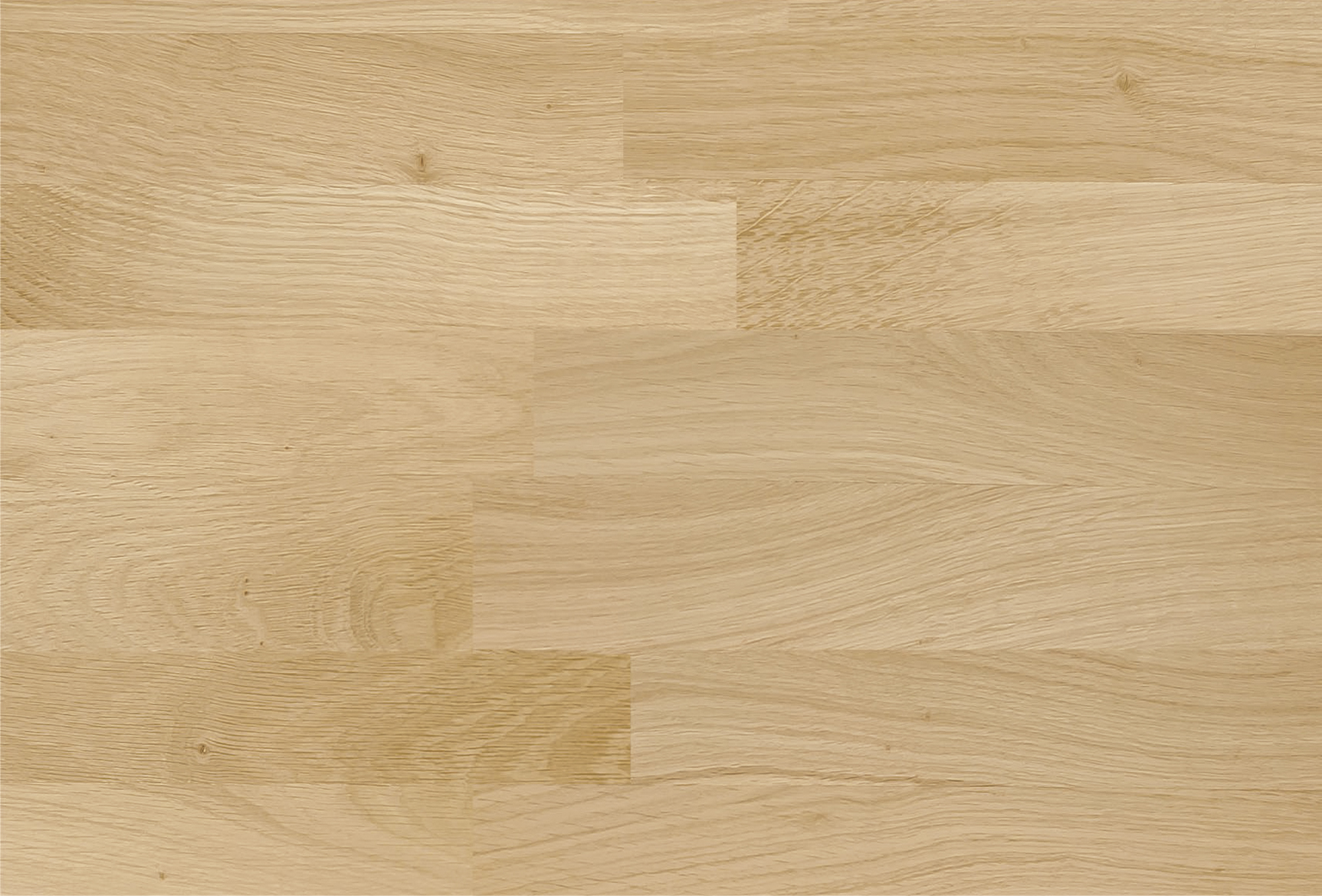 Imagem de um painel de madeira de carvalho laminado com montagem em espiga e cavilha, etiquetado "Trend", mostrando um padrão de estilo bloco com espessura de 30 e 38 mm.